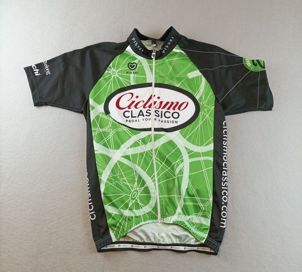 Pissei Ciclismo Classico Size 3 Small Green Cycling Jersey